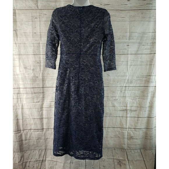 ASOS Maternity Womens Dress Sz Small Blue Lace 3/4 Sleeve - Picture 4 of 6